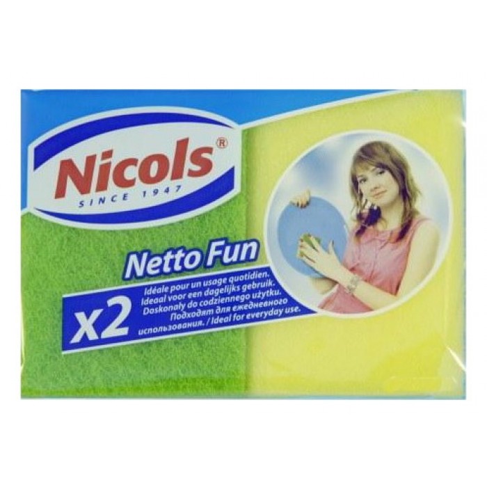 Губки кухонні Nicols Netto Fun профільовані, 2 шт - 